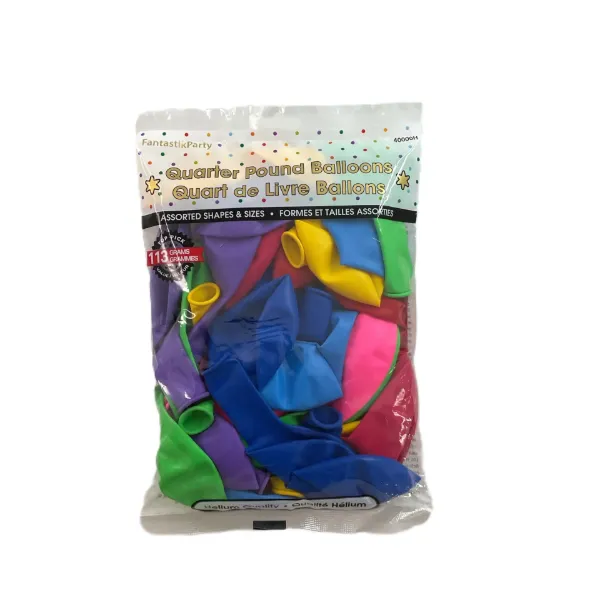 Latex Balloon Color Assorted Quarter Pound